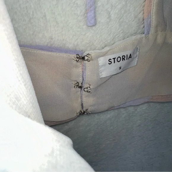 Storia Pastel Crepe Cropped Top Whimsy V-neck Lightweight Long Sleeve Blouse S - Picture 11 of 14